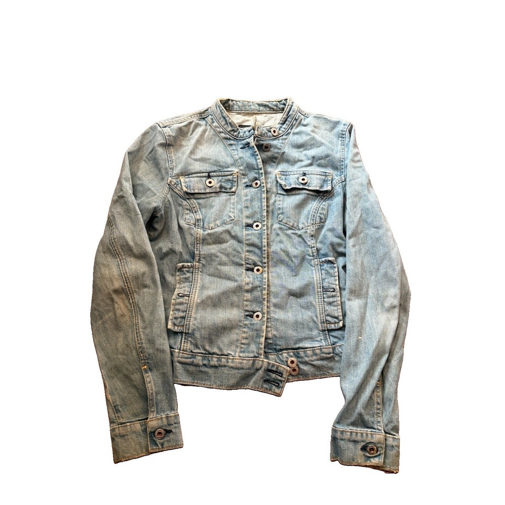 Polo Ralph Lauren Women's Denim Faded Trucker Jacket Size Medium Stretch Natalie
